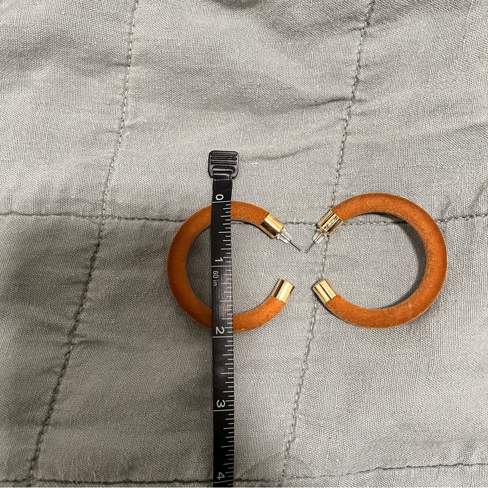 Velvet Rust Brown Earrings - Picture 6 of 7